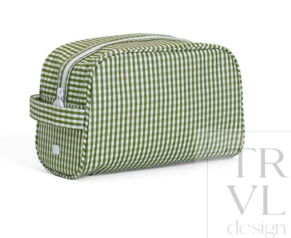 Moss Gingham Stoaway Toiletry Bag - TRVL