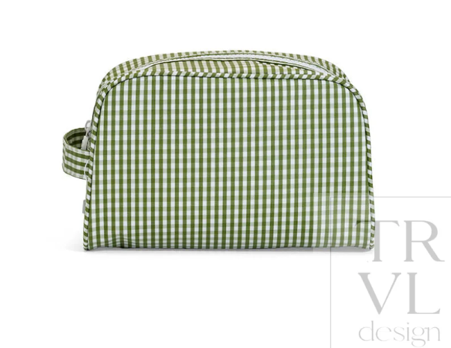 Moss Gingham Stoaway Toiletry Bag - TRVL