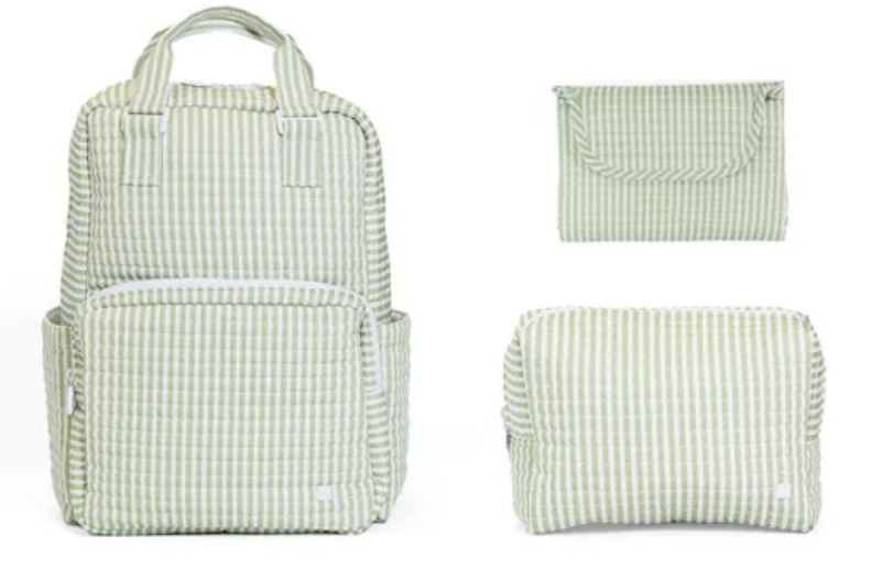 Quilted All You Need Bundle in Pimlico Stripe Sage + Changer Mat + Everyday (3 Piece) - TRVL