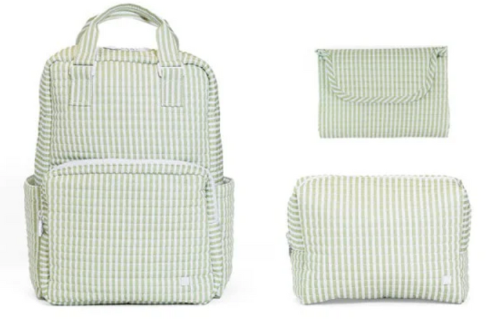 Quilted All You Need Bundle in Pimlico Stripe Sage + Changer Mat + Everyday (3 Piece) - TRVL