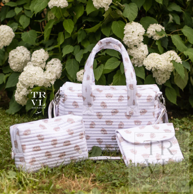 Quilted Stroller Bag Bundle in Teddy Bear + Changer Mat + Everyday (3 Piece) - TRVL