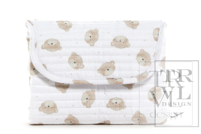 Quilted Stroller Bag Bundle in Teddy Bear + Changer Mat + Everyday (3 Piece) - TRVL
