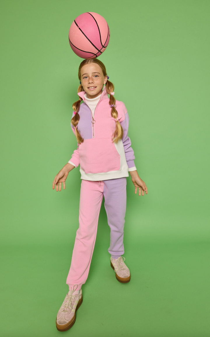 Pink & Lilac Color Block Jogger - BISBY