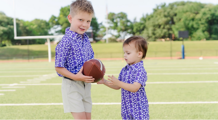 Pep Rally Purple Polo Shortall - Lila & Hayes