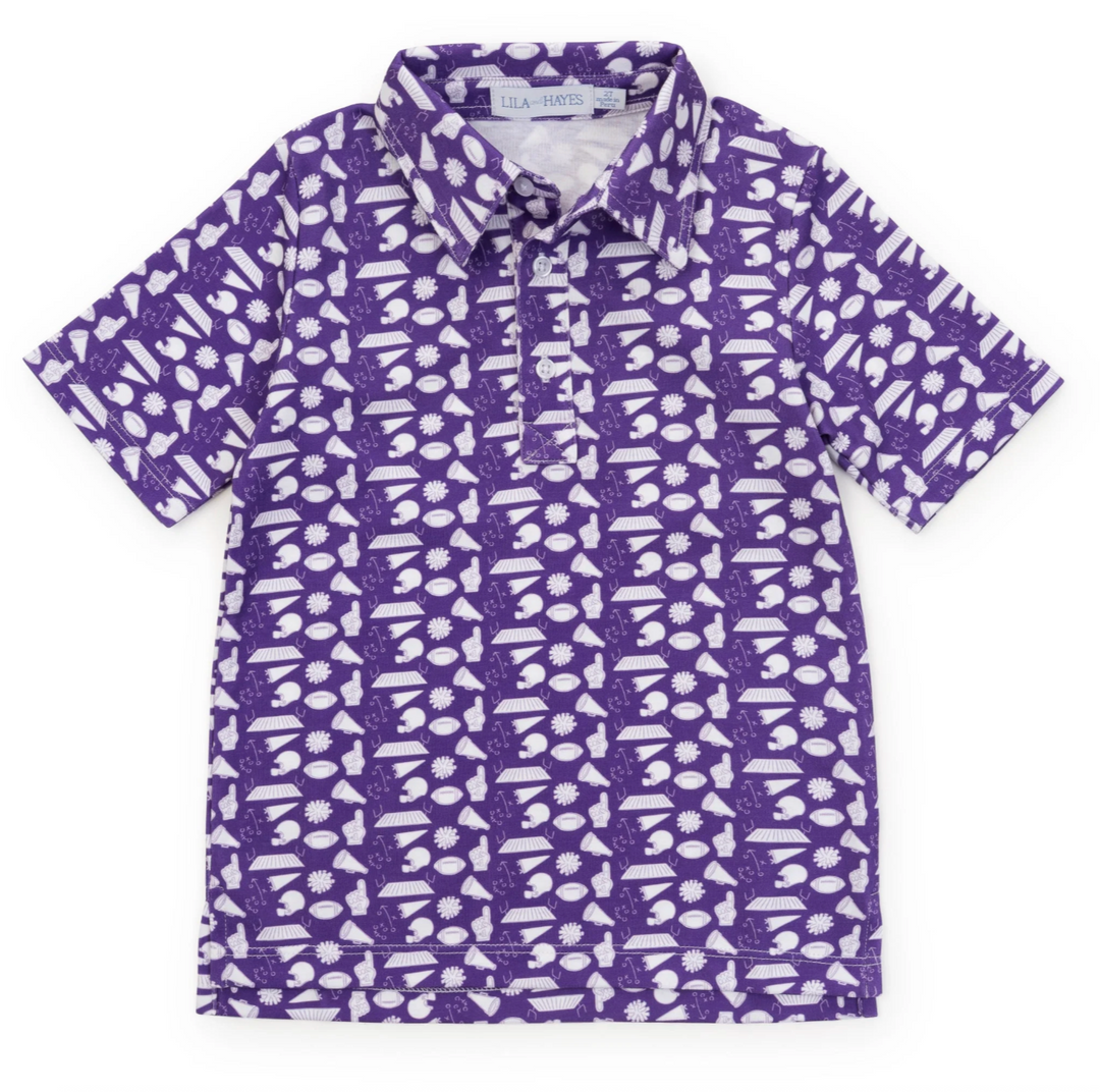 Pep Rally Purple Polo - Lila & Hayes