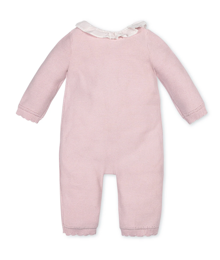 Pale Pink Organic Ruffle Collar Sweater Romper - Hope & Henry