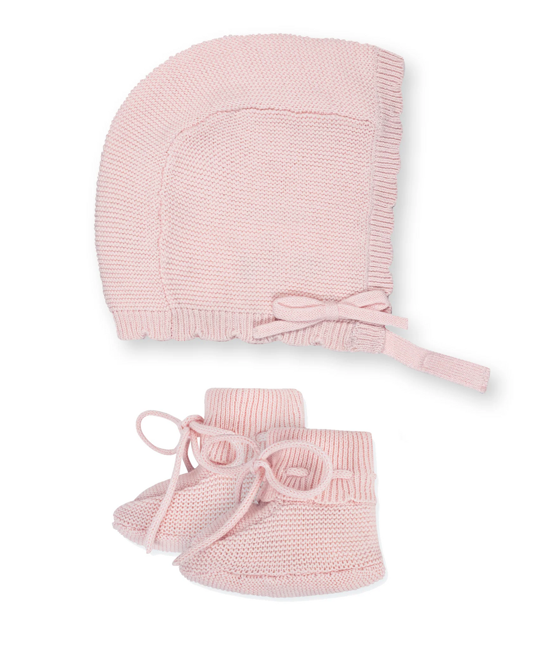 Organic Pink Sweater Bonnet and Bootie Set - Hope & Henry