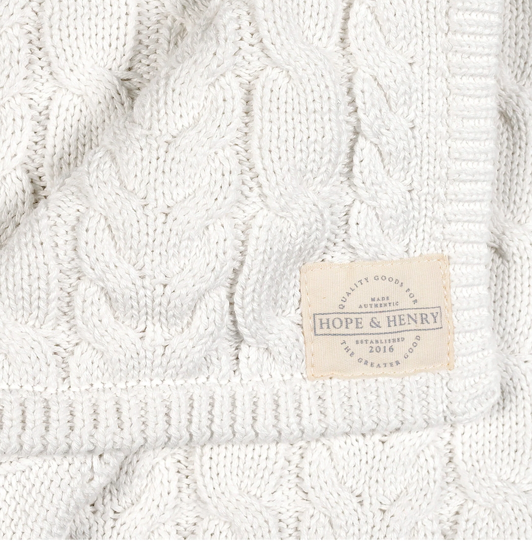 Organic Cable Knit Blanket - Hope & Henry