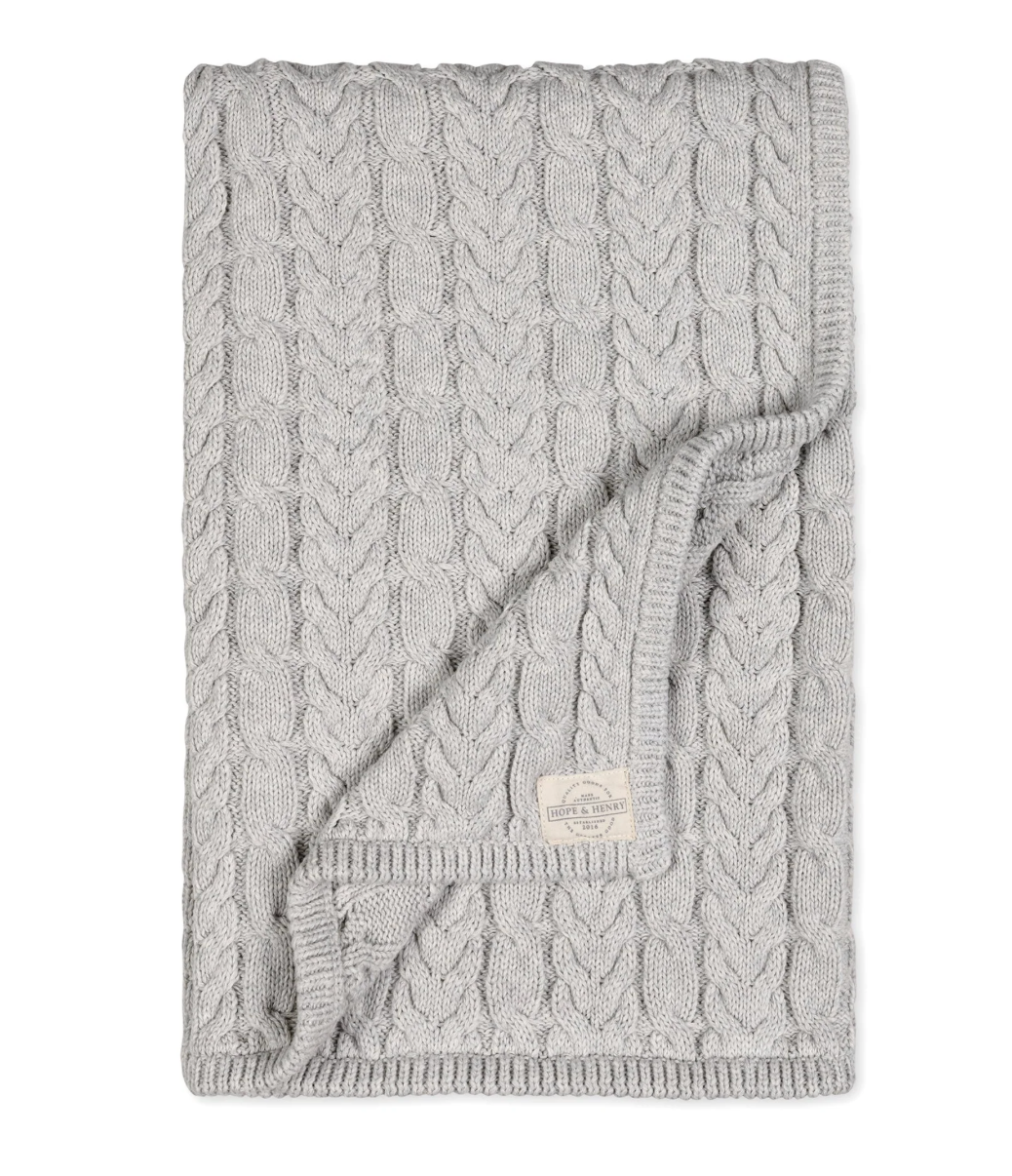 Organic Cable Knit Blanket - Hope & Henry
