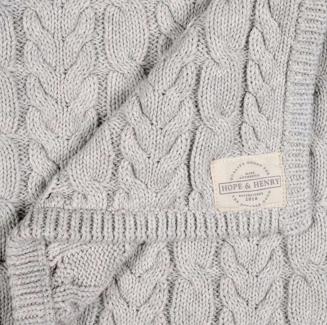 Organic Cable Knit Blanket - Hope & Henry