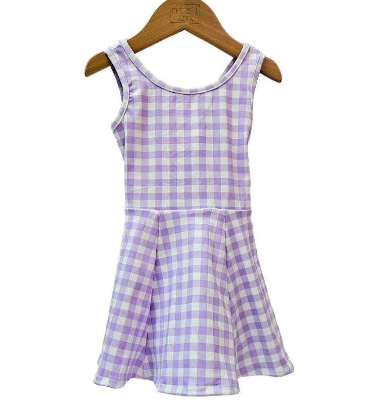 Lavender Gingham Performance Dress - Ntrl Co.