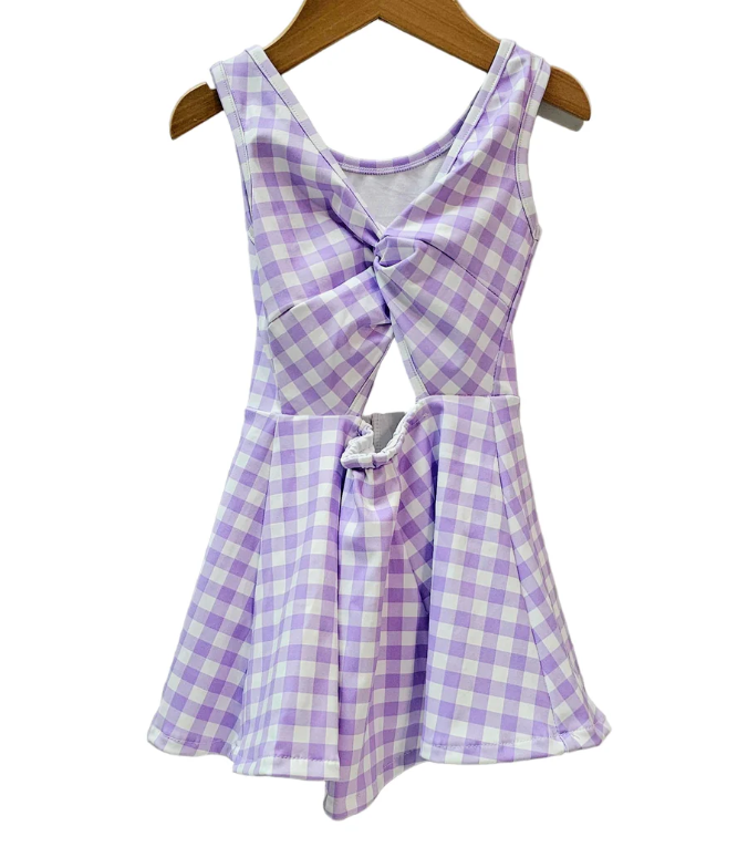 Lavender Gingham Performance Dress - Ntrl Co.