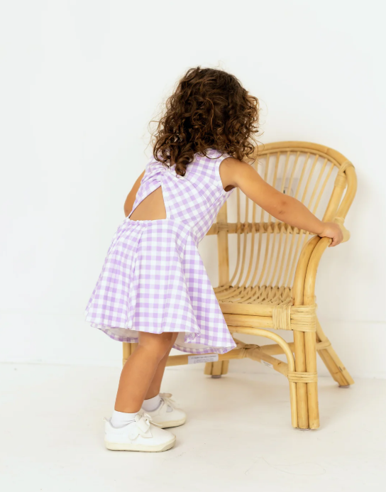 Lavender Gingham Performance Dress - Ntrl Co.
