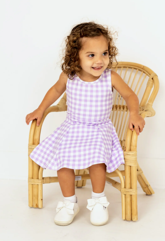 Lavender Gingham Performance Dress - Ntrl Co.