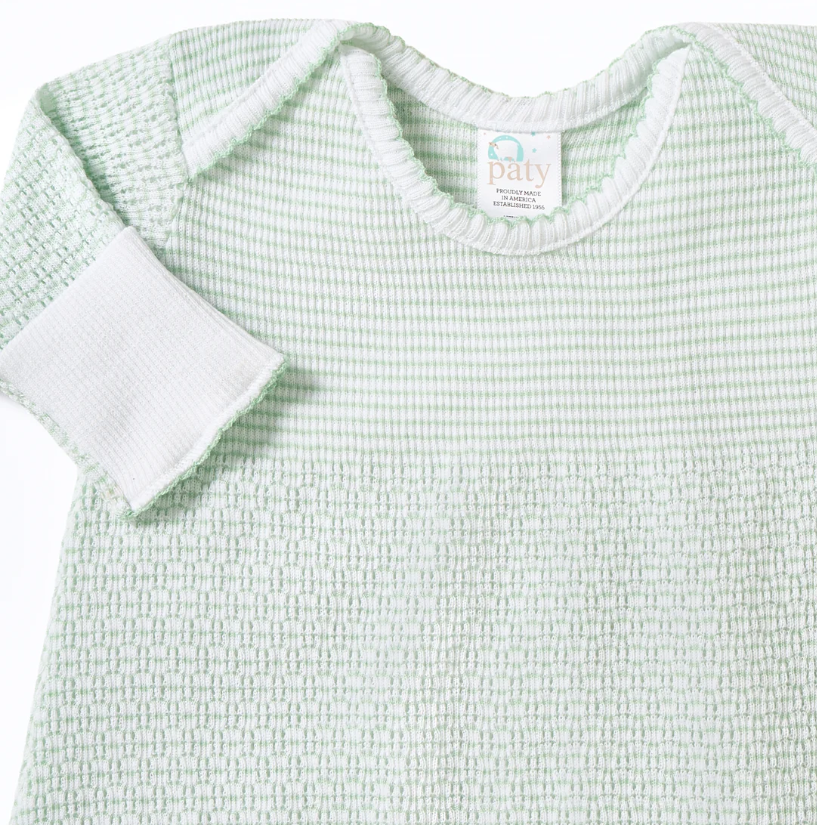 Mint Paty Knit Overlap Shoulder Gown