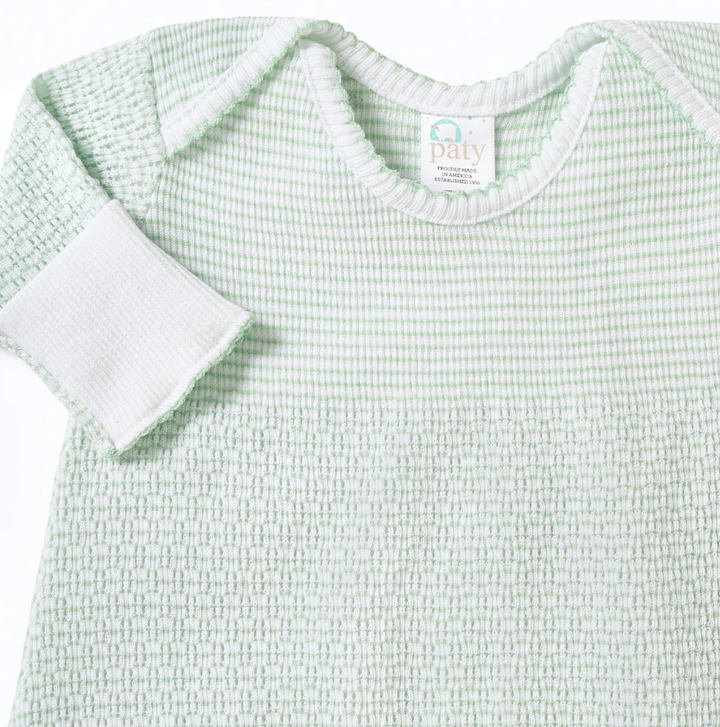 Mint Paty Knit Overlap Shoulder Gown