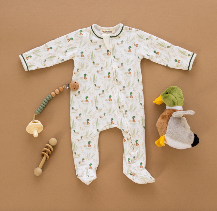 Mallard's Pond Zip Footie - Magnolia Baby