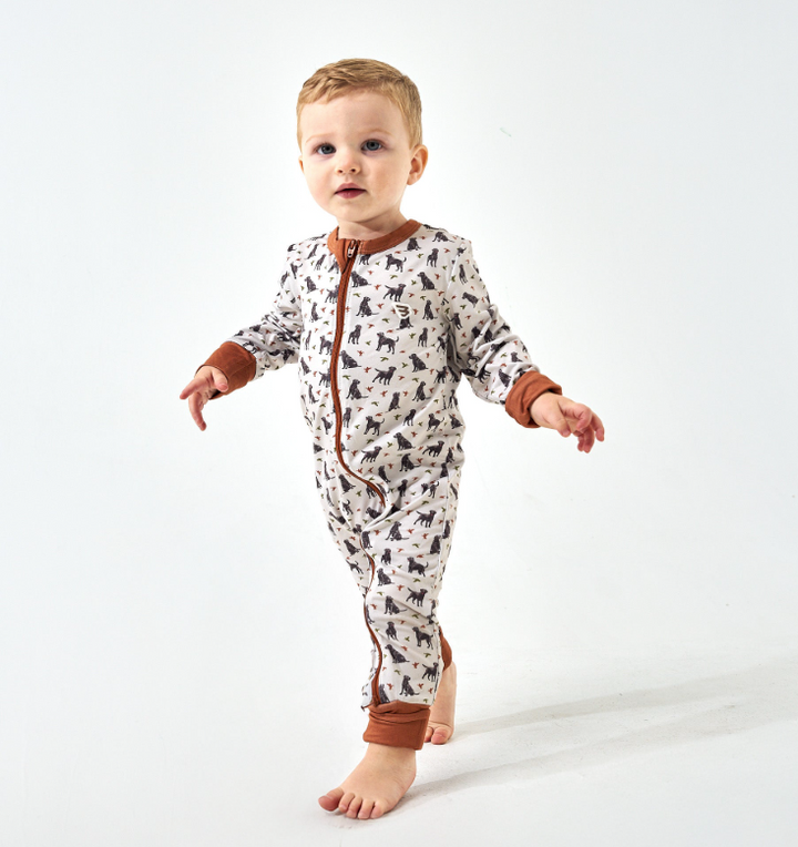 Ducks & Dogs Baby Zip Up - Burlebo