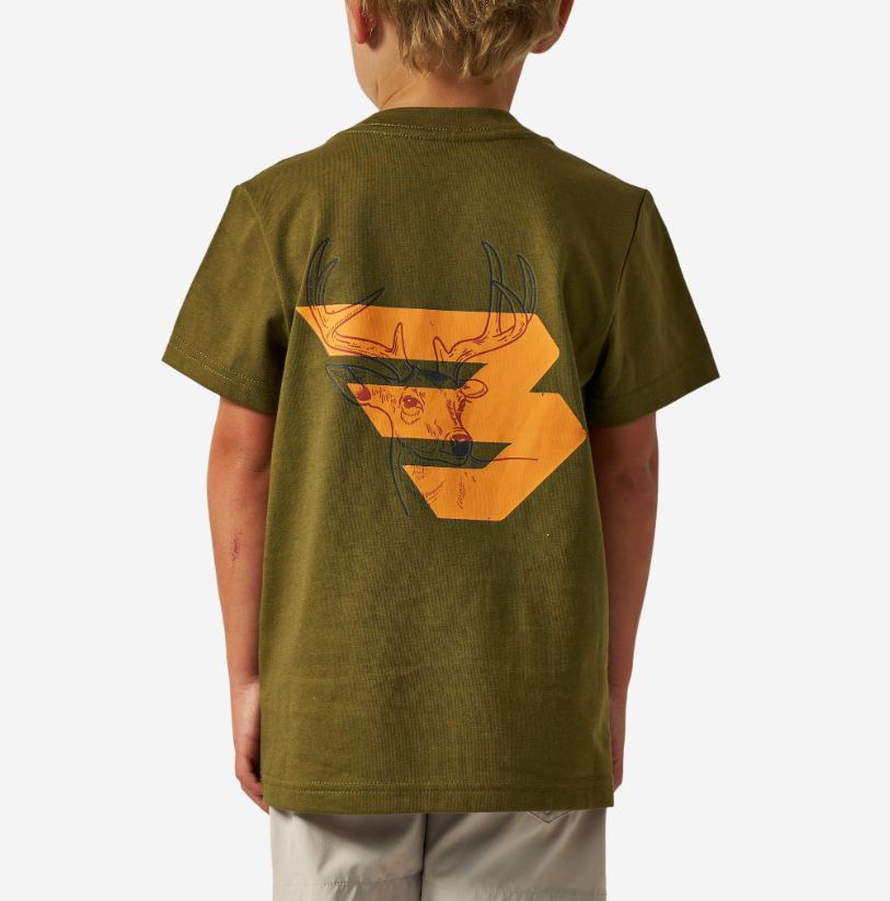 Hunter Green & Orange Deer T-Shirt - Burlebo