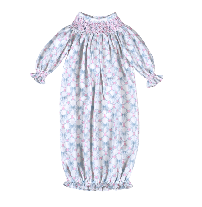 Blue Coquettes Smocked Pima Gown - Baby Loren