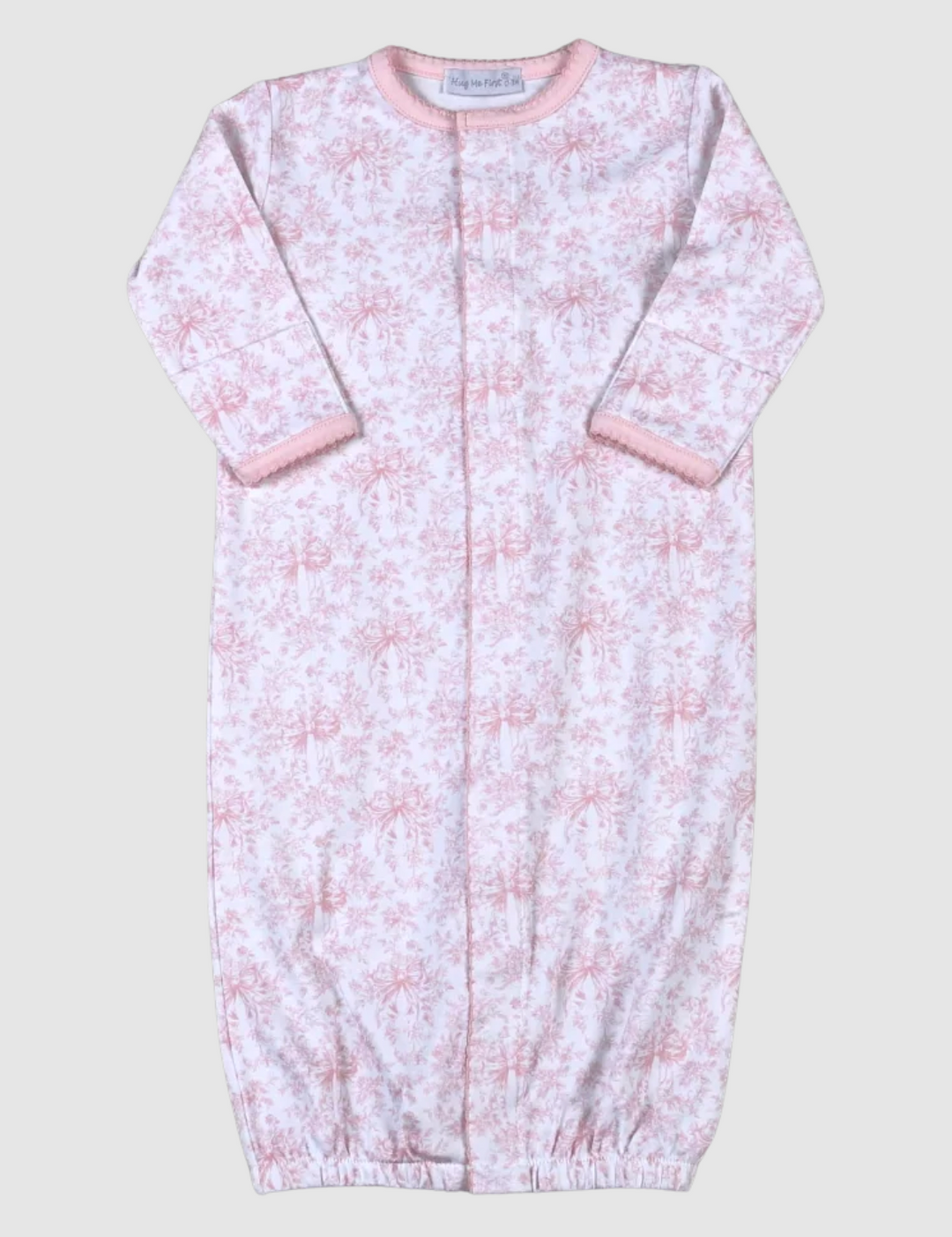 Pink Bows Toile Pima Gown - Baby Loren