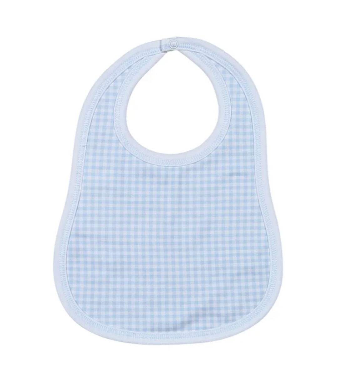 Blue Gingham Pima Bib - Baby Loren