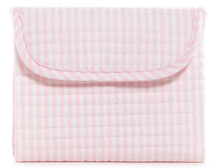 Quilted Pimlico Stripe Pink Diaper Bag Bundle (3 Piece) - TRVL