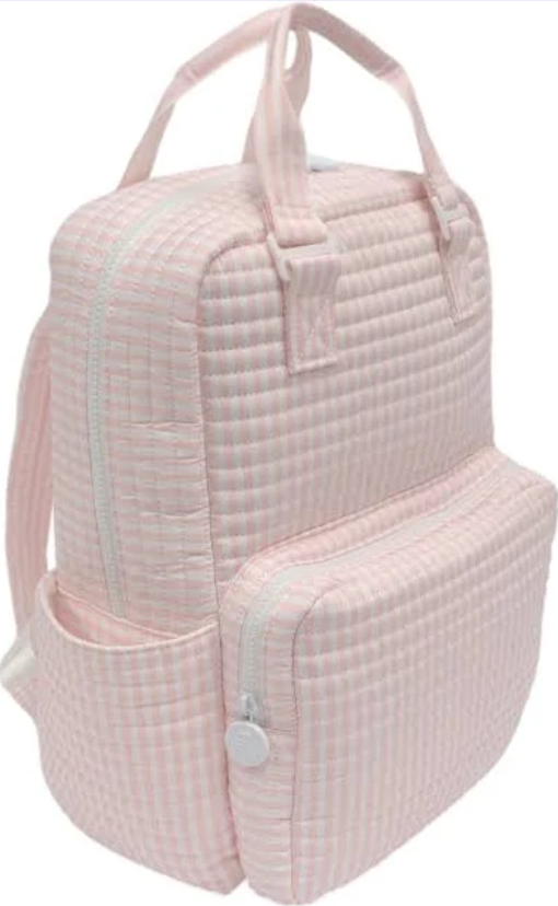 Quilted Pimlico Stripe Pink Diaper Bag Bundle (3 Piece) - TRVL