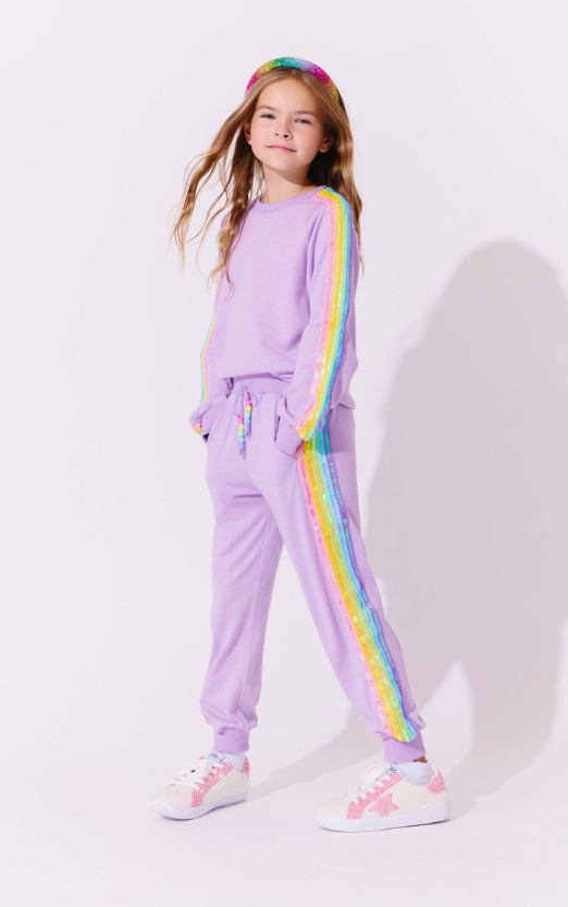 Lavender Rainbow Sequin Set - Lola & The Boys