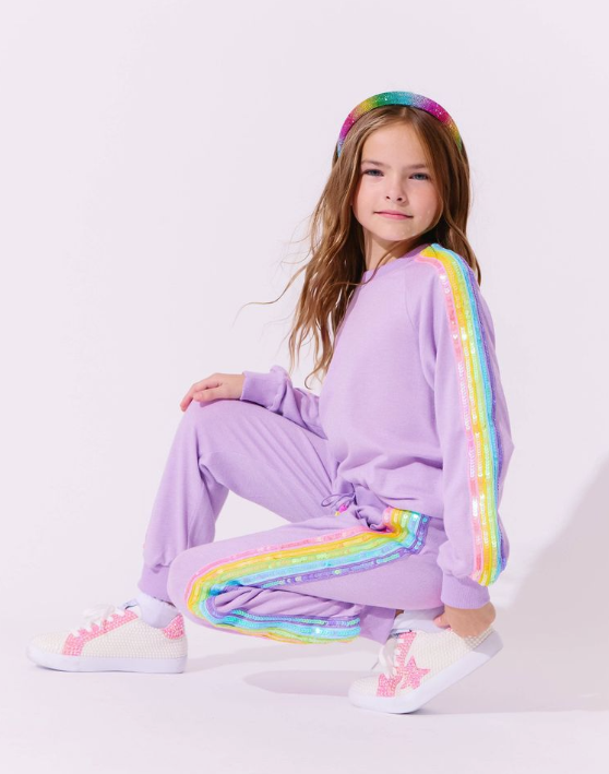 Lavender Rainbow Sequin Set - Lola & The Boys
