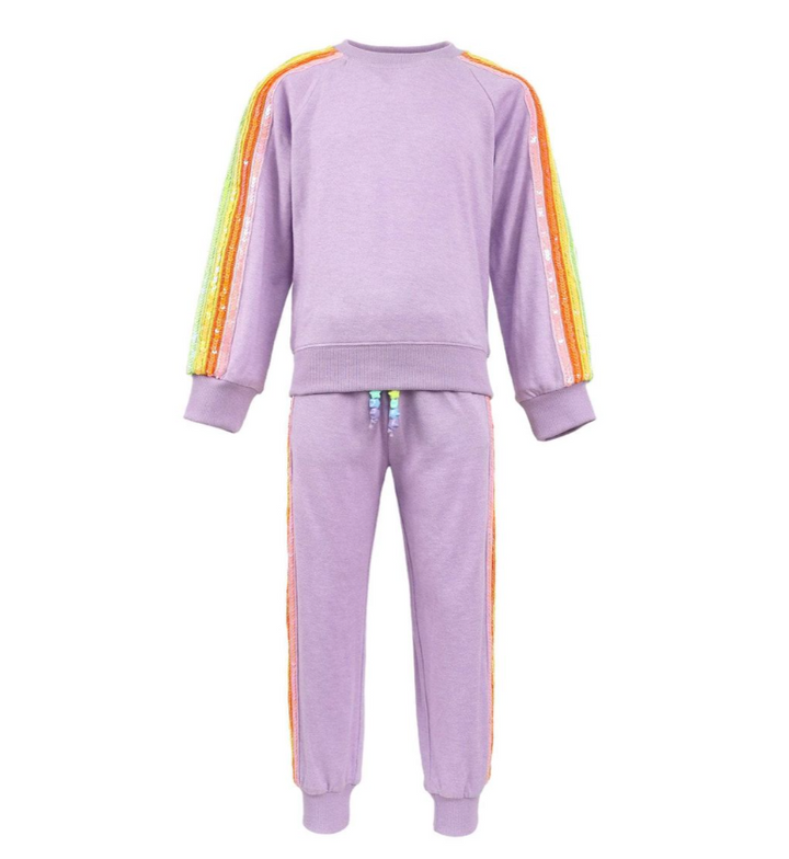 Lavender Rainbow Sequin Set - Lola & The Boys