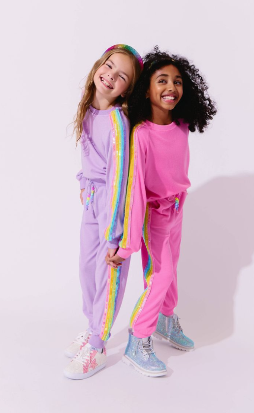 Lavender Rainbow Sequin Set - Lola & The Boys