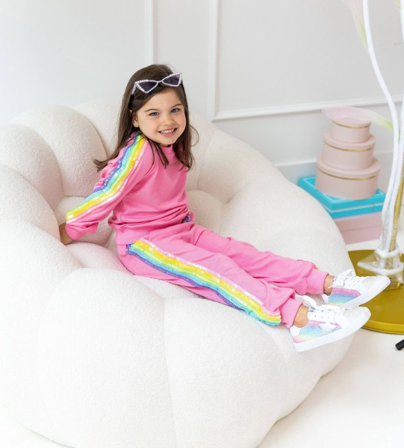 Pink Rainbow Sequin Set - Lola & The Boys