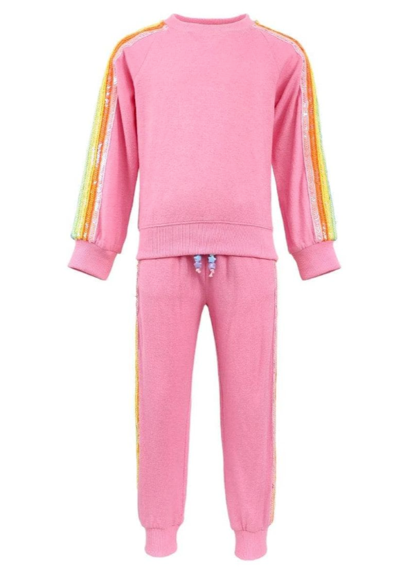 Pink Rainbow Sequin Set - Lola & The Boys