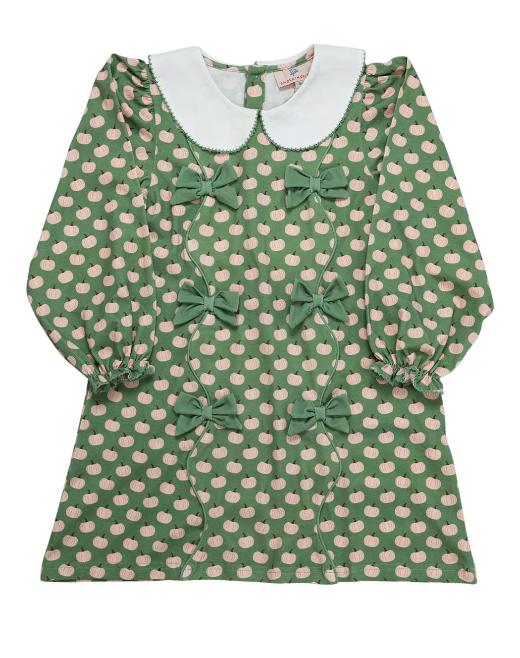 Sage Green Knit Pumpkin Dress - Smockingbird
