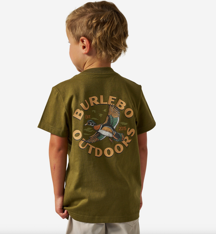 Wood Duck Hunter Green Tee - Burlebo
