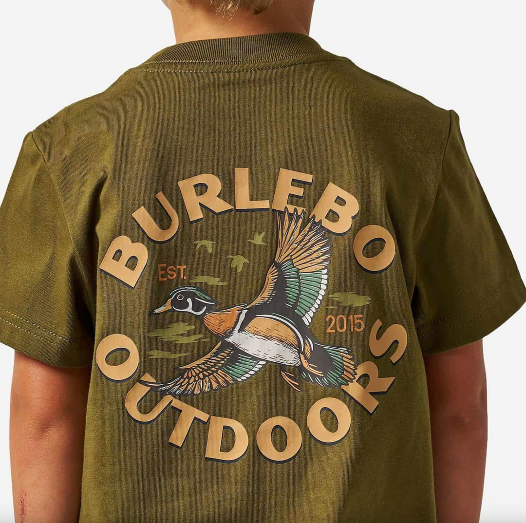 Wood Duck Hunter Green Tee - Burlebo