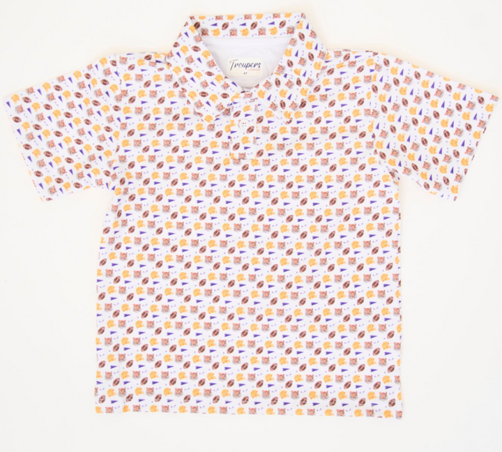 Purple & Gold Tiger Champ Performance Polo - Troupers