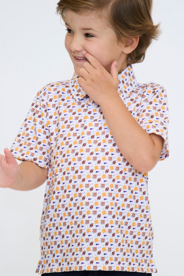 Purple & Gold Tiger Champ Performance Polo - Troupers