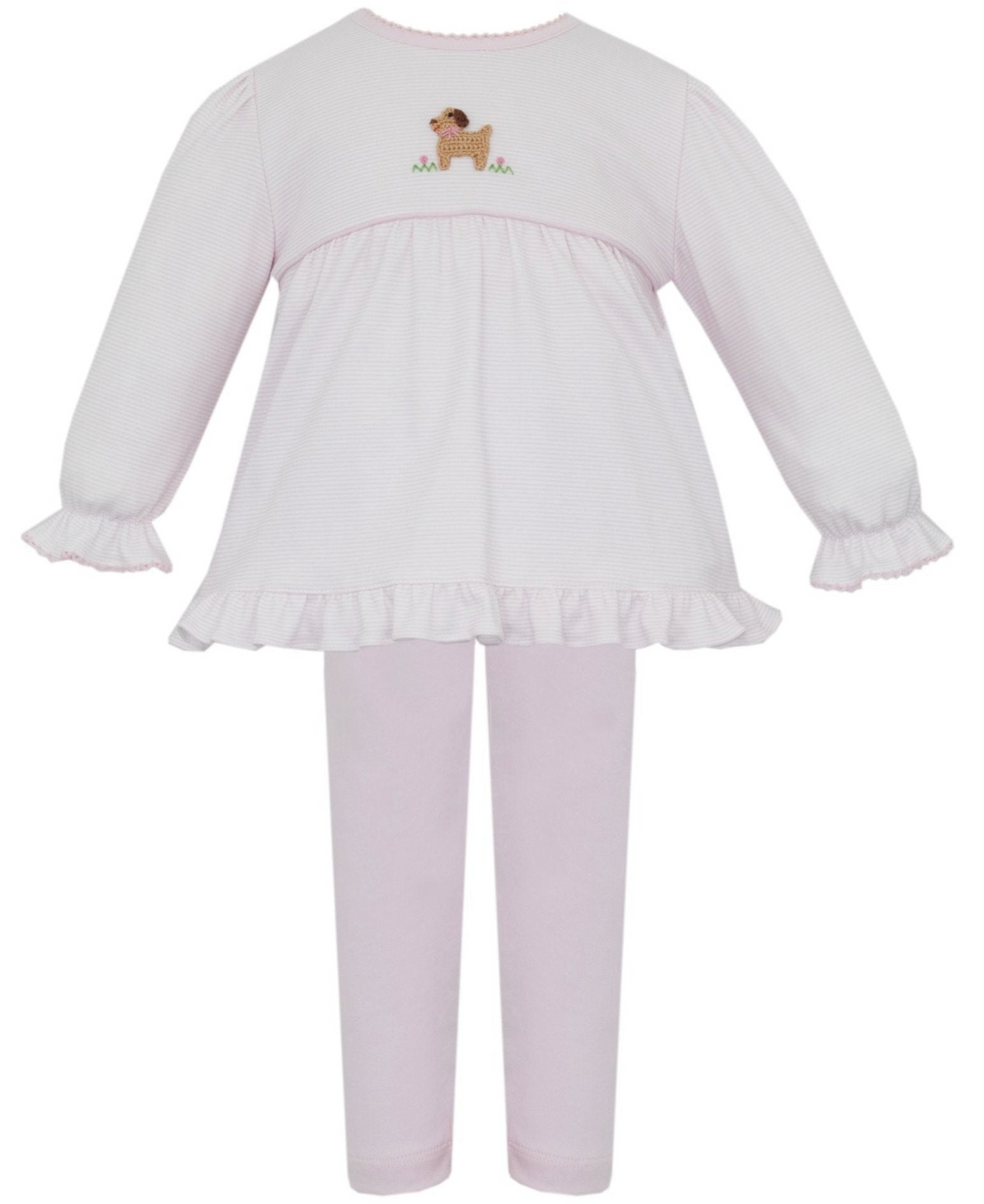 Pink Stripe Knit Puppy Legging Set - petit bébé