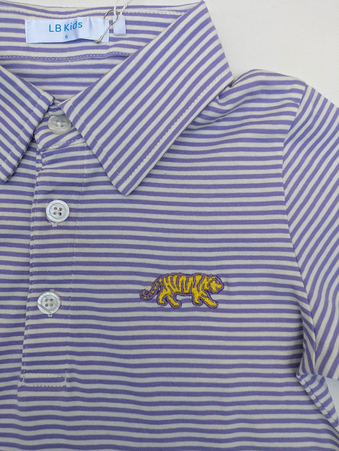 Purple Stripe Tiger Polo - Lulu Bebe