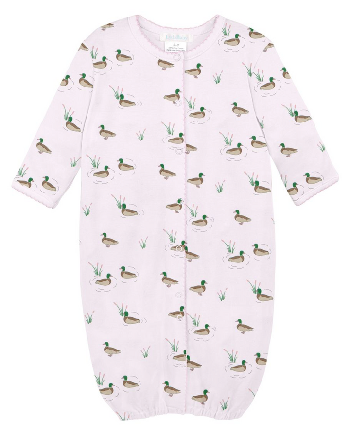 Pink Pima Ducks Converter Gown - LydaBaby
