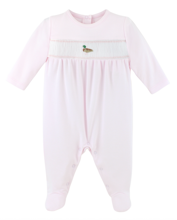 Smocked Duck Pima Footie - LydaBaby