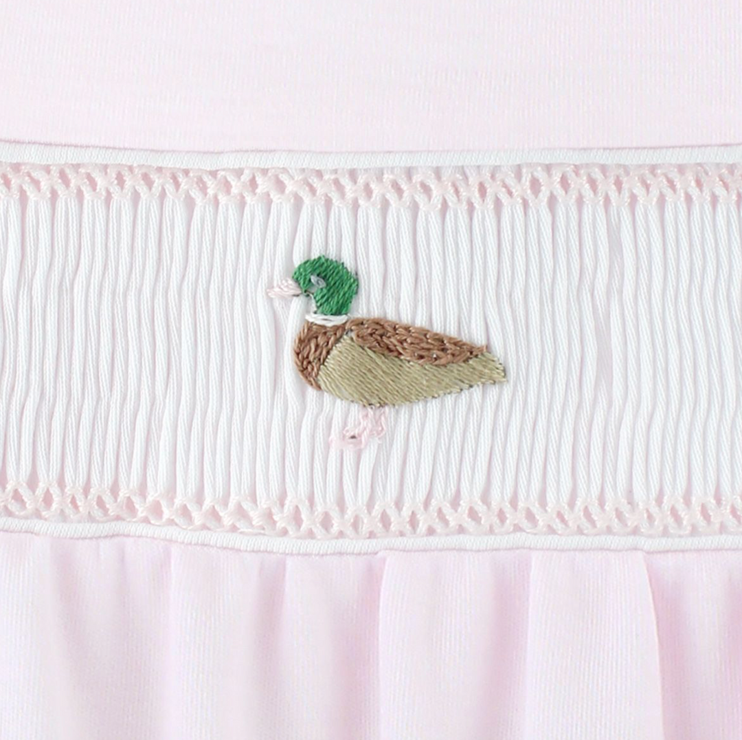 Smocked Duck Pima Footie - LydaBaby