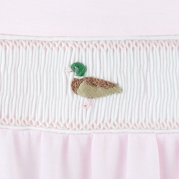 Smocked Duck Pima Footie - LydaBaby
