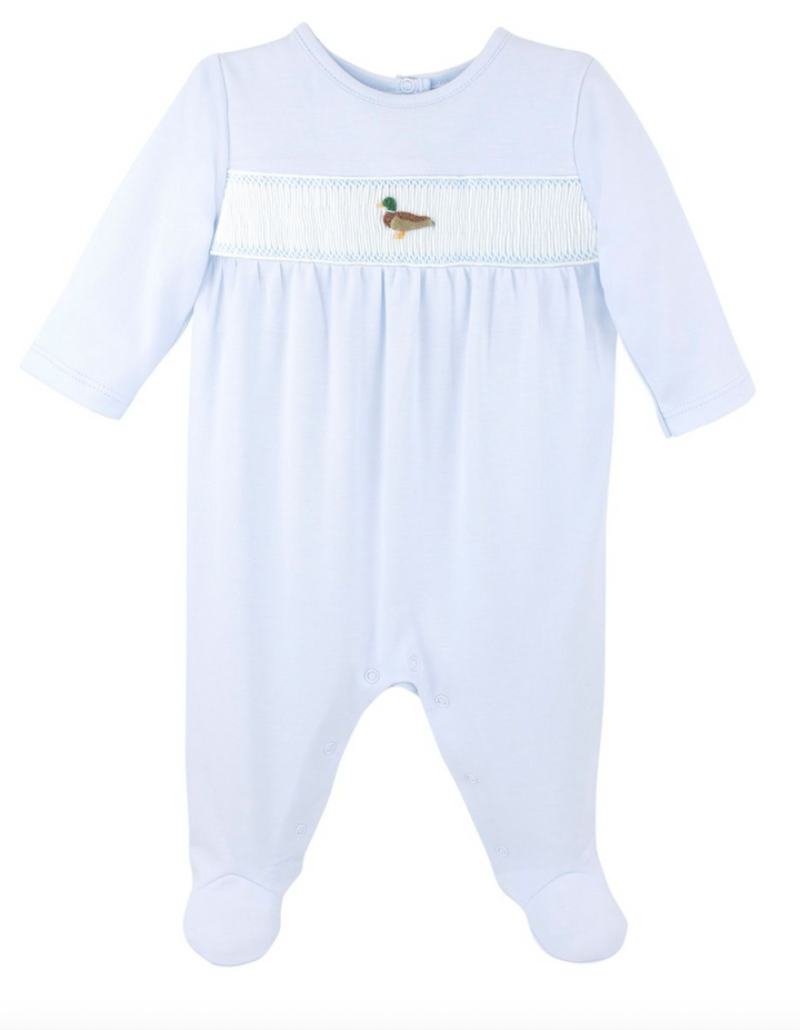Smocked Duck Pima Footie - LydaBaby