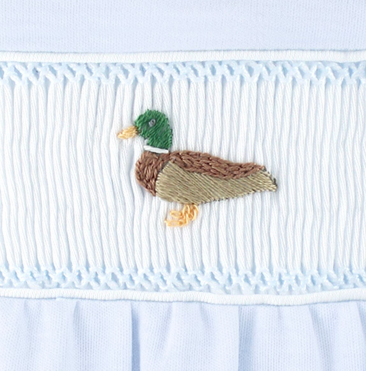 Smocked Duck Pima Footie - LydaBaby