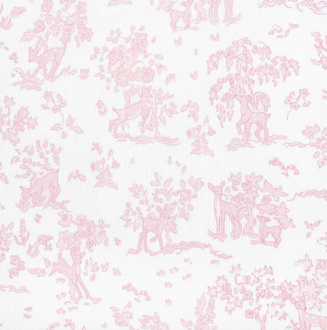 Pink Fawn Toile Footie - LydaBaby