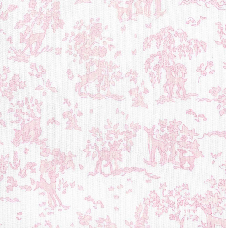 Pink Fawn Toile Footie - LydaBaby