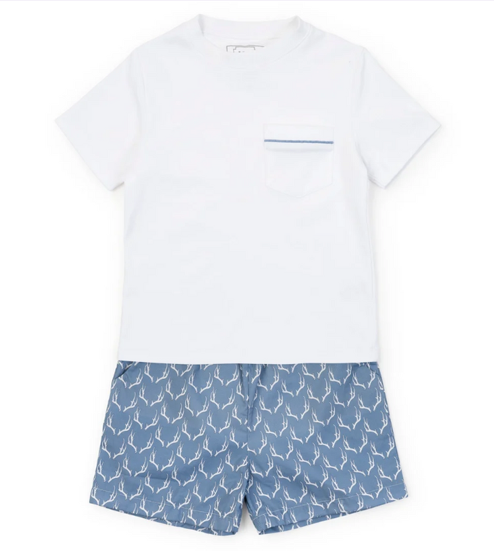 Boys' Rustic Antlers Pajama Set - Lila & Hayes